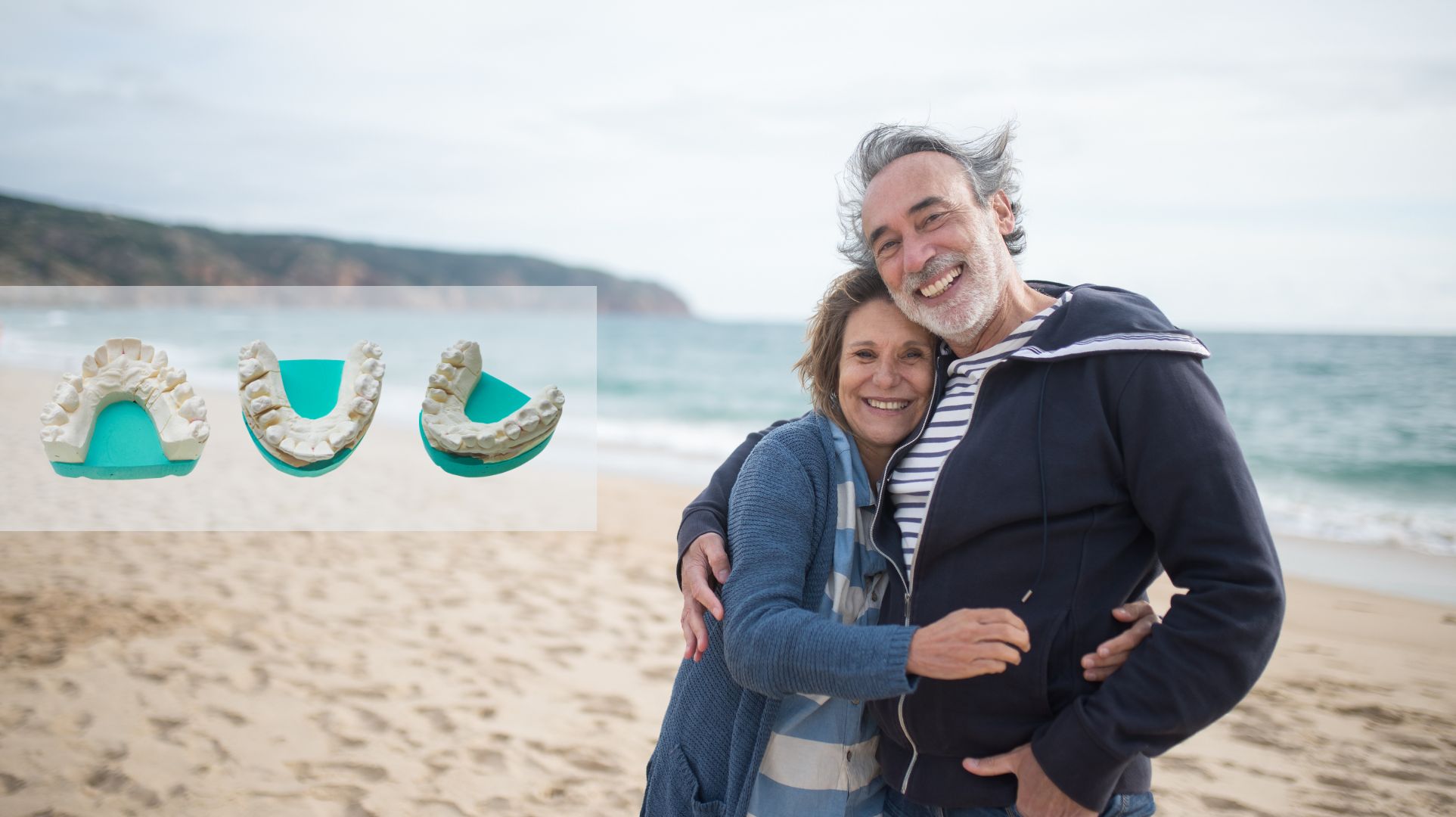 man and woman facing each other while smiling at the beach